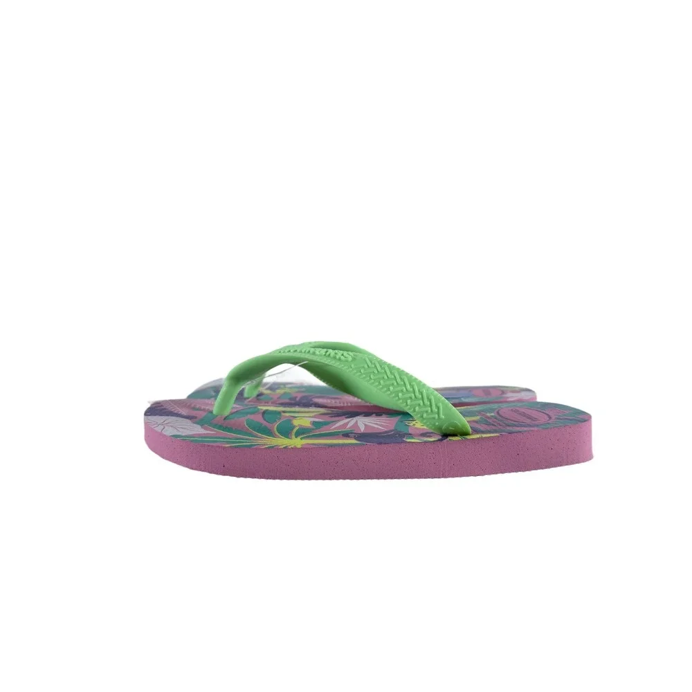 Havaianas Pink Lemonade Flip‎ Flops Sandals Girls Size 2Y Sloth Leopard Jungle